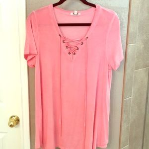 Short sleeve laced shirt